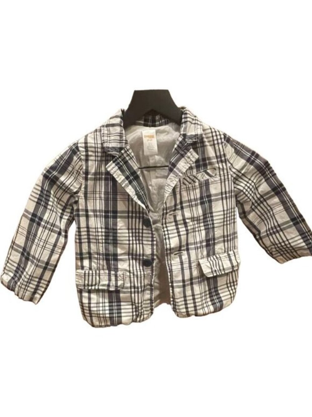 Gymboree Boys Plaid Blazer Toddler Jacket Preppy Academic Easter Blue White 2T 3